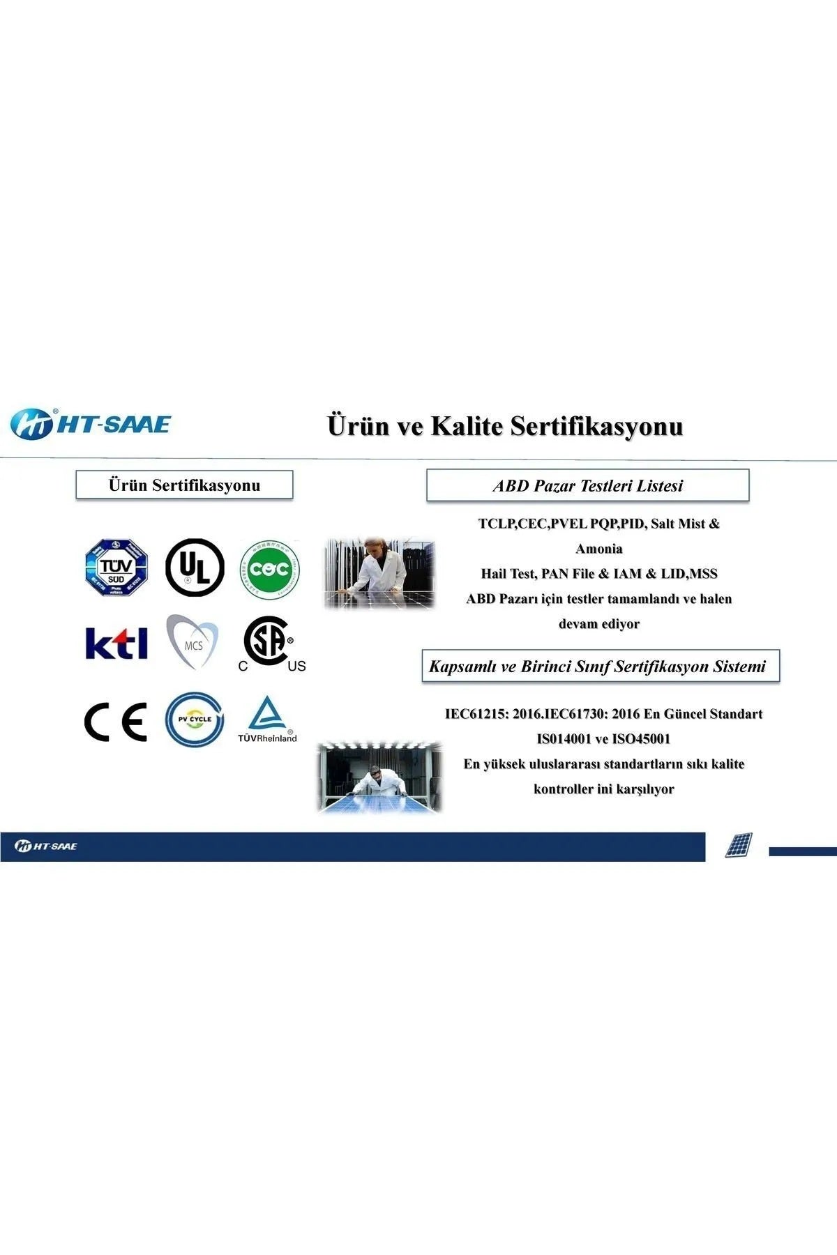 HT-SAAE HT72-166M 455Wp Güneş Paneli